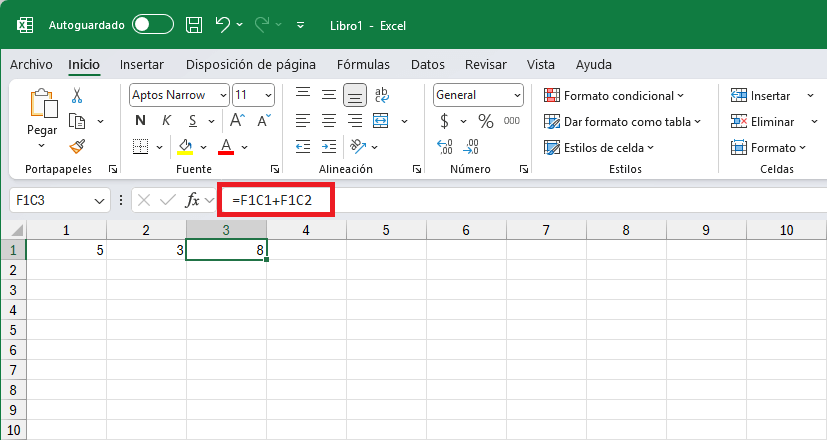 Referencias absolutas en el estilo de referencia F1C1