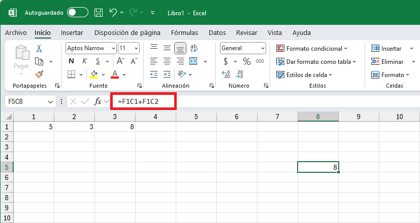 Ejemplo de referencia absoluta F1C1