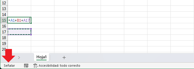 El modo de celda Señalar (Point)