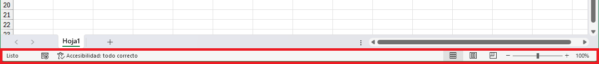 La barra de estado en Excel