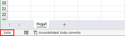 El indicador de modo de celda