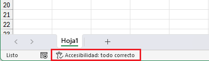 El botón comprobación de accesibilidad