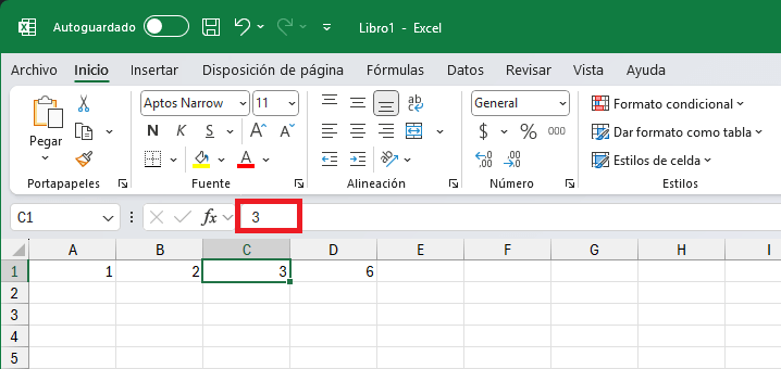 La barra de fórmulas en Excel