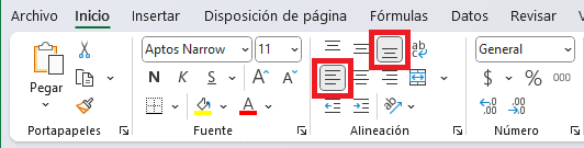 Botones de activación en la cinta de opciones de Excel