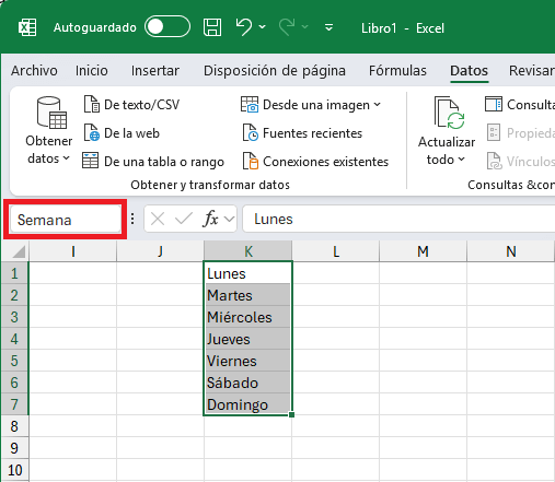 Cómo crear un rango nombrado en Excel
